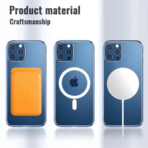 IPhone 13 magesafe clear case & magnetic leather wallet BUNDLE - Picture 3 of 5